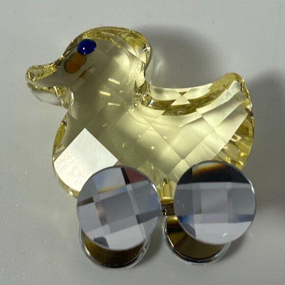 RARE Swarovski Crystal Lucy The Duck Rolling On Wheels Yellow #657107 Retired - Picture 10 of 10